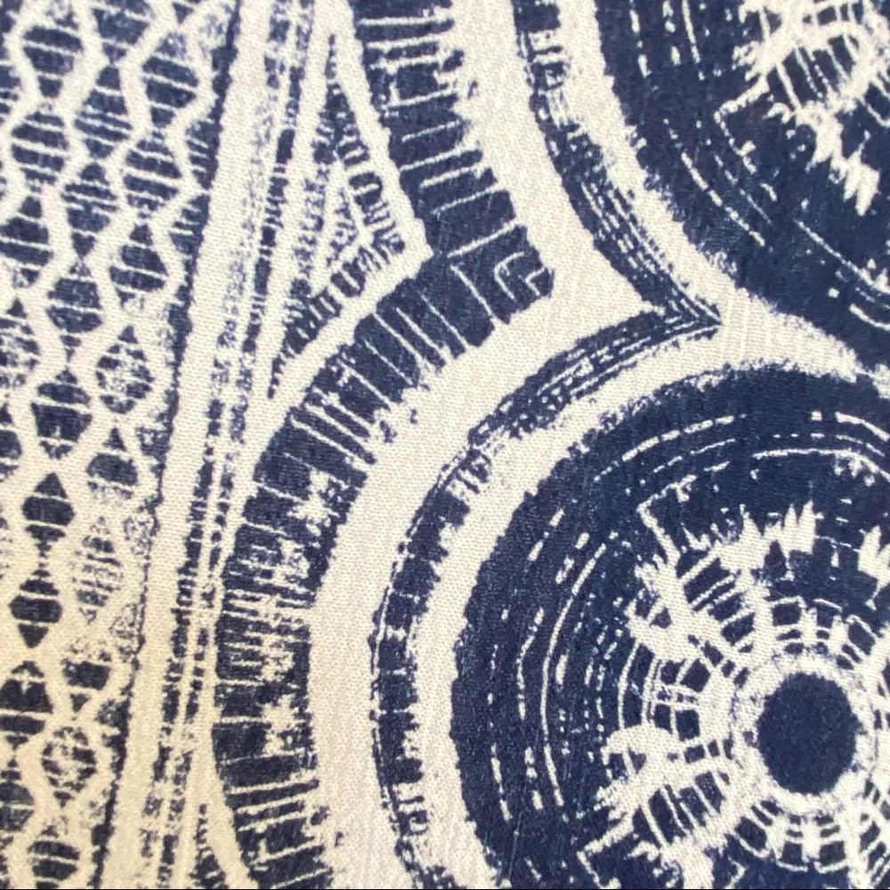 Roxy Koggala blue white print wide kimono short sleeve scoop neck top shirt - Picture 9 of 11